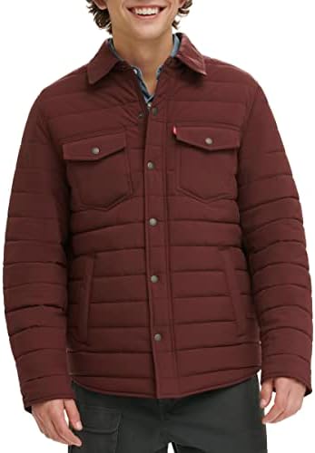 Levis Mens Quilted Stretch Bomber Shirt Jacket