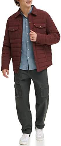 Levis Mens Quilted Stretch Bomber Shirt Jacket