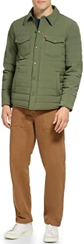 Levis Mens Quilted Stretch Bomber Shirt Jacket