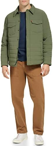 Levis Mens Quilted Stretch Bomber Shirt Jacket