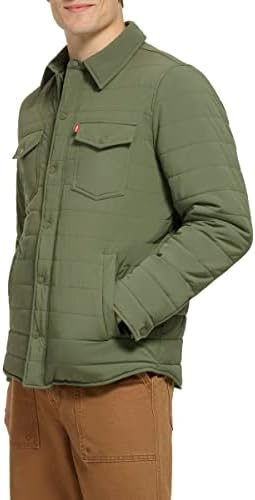 Levis Mens Quilted Stretch Bomber Shirt Jacket