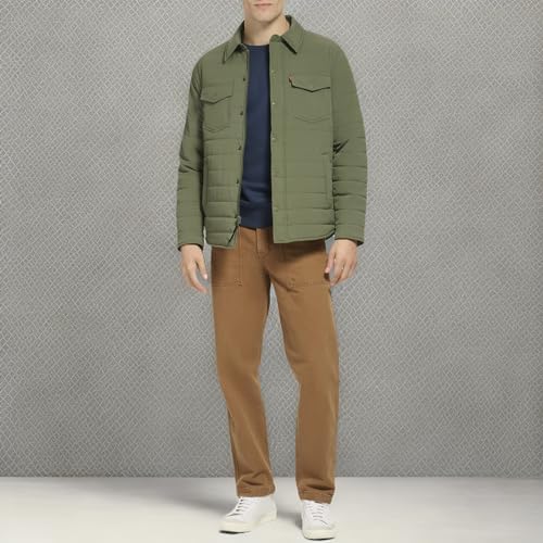 Levis Mens Quilted Stretch Bomber Shirt Jacket