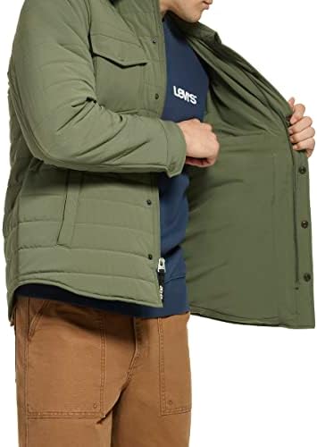 Levis Mens Quilted Stretch Bomber Shirt Jacket