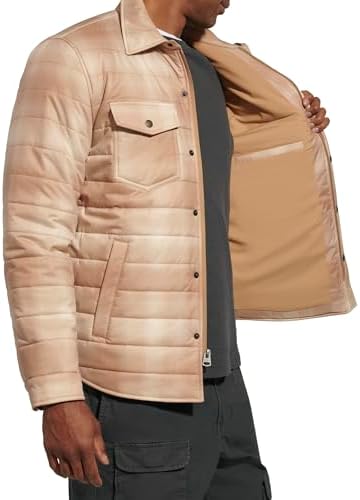 Levis Mens Quilted Stretch Bomber Shirt Jacket