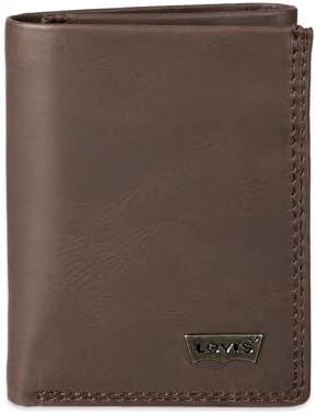 Levis Mens RFID Trifold Wallet Sleek and Slim Includes ID Window and Credit Card Holder