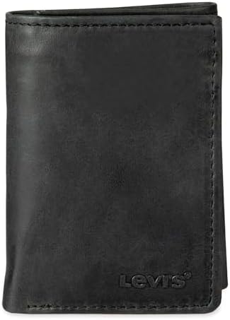 Levis Mens RFID Trifold Wallet Sleek and Slim Includes ID Window and Credit Card Holder