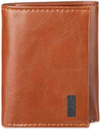 Levis Mens RFID Trifold Wallet Sleek and Slim Includes ID Window and Credit Card Holder