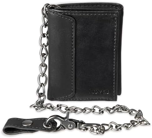 Levis Mens RFID Trifold Wallet Sleek and Slim Includes ID Window and Credit Card Holder