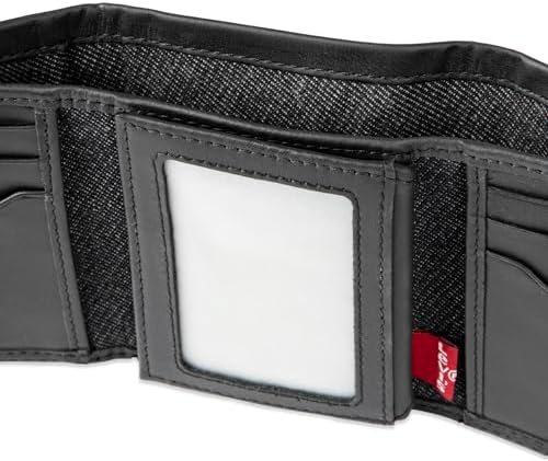 Levis Mens RFID Trifold Wallet Sleek and Slim Includes ID Window and Credit Card Holder