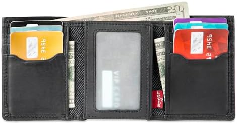 Levis Mens RFID Trifold Wallet Sleek and Slim Includes ID Window and Credit Card Holder