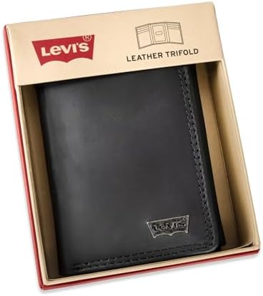 Levis Mens RFID Trifold Wallet Sleek and Slim Includes ID Window and Credit Card Holder