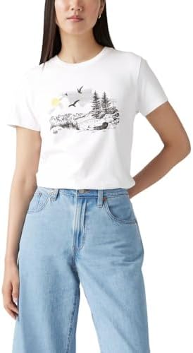Levis Womens Perfect Crewneck Tee Shirt  Also Available in Plus 