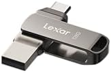 Lexar 128GB JumpDrive Dual Drive D400 USB 3 2 Type C & Type A Flash Drive for Storage Expansion  Photo Back up for iPhone 15  Up to 130MB/s  Metal Housing & Swivel Design  Titanium  LJDD400128G BNQNU 