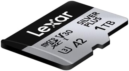 Lexar 1T Professional Silver Plus Micro SD Card  UHS I  C10  U3  V30  Full HD & 4K  Up to 205/150 MB/s microSDXC Memory Card  for Videographers  Gamers  LMSSIPL001T BNANU 