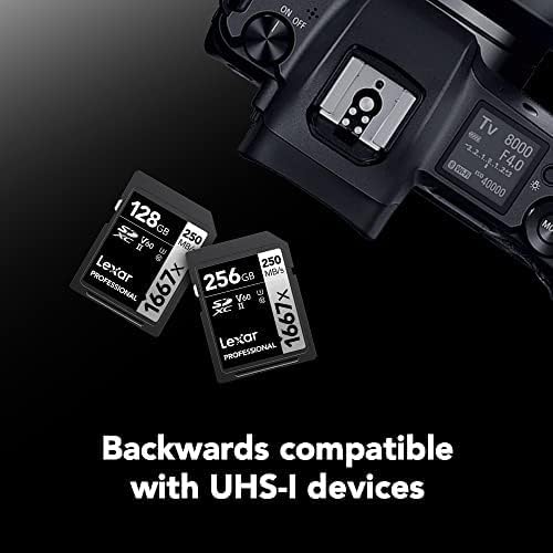 Lexar 256GB  2 Pack  Professional 1667x SD Card  UHS II  C10  U3  V60  Full HD  4K  Up To 250MB/s Read SDXC Memory Card  for Professional Photographer  Videographer  Enthusiast  LSD1667256G B2NNU 