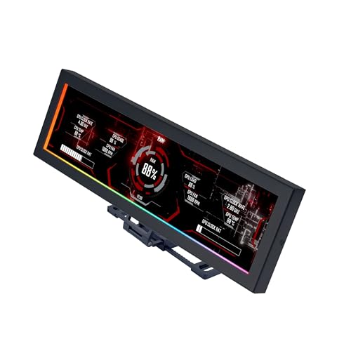 Lian Li Pantalla universal de 8.8 pulgadas para PC, montaje ajustable para cualquier configuración de computadora, marco ARGB personalizable, panel de visualización de temperatura de PC, pantalla LCD