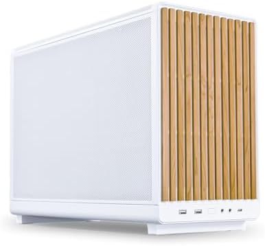 Lian Li A3 26 3L Micro Form Factor Chassis   Wood Front & Side Tempered Glass Panel   Supports 360mm AIO Modularity Design for M ATX  ITX Motherboard DAN Cases Collaboration   White  A3W WDG 