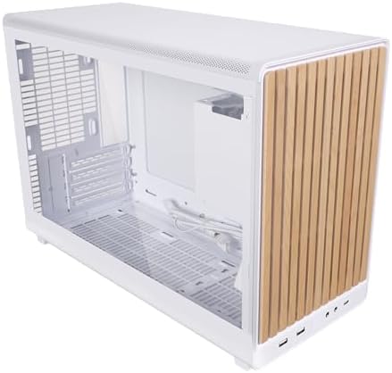 Lian Li A3 26 3L Micro Form Factor Chassis   Wood Front & Side Tempered Glass Panel   Supports 360mm AIO Modularity Design for M ATX  ITX Motherboard DAN Cases Collaboration   White  A3W WDG 
