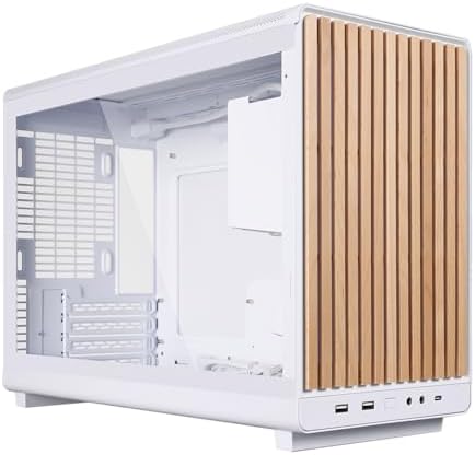 Lian Li A3 26 3L Micro Form Factor Chassis   Wood Front & Side Tempered Glass Panel   Supports 360mm AIO Modularity Design for M ATX  ITX Motherboard DAN Cases Collaboration   White  A3W WDG 