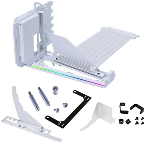 Lian Li ATX PC Case 4 Slots Vertical GPU Kit  VG4v4    Premium Gen 5 Riser Cable PCI E 5 0 x16 200mm  PCIe 3 0/4 0 Compatible  Adjustable Position   Fits Most PC Cases  VG4v4 White 