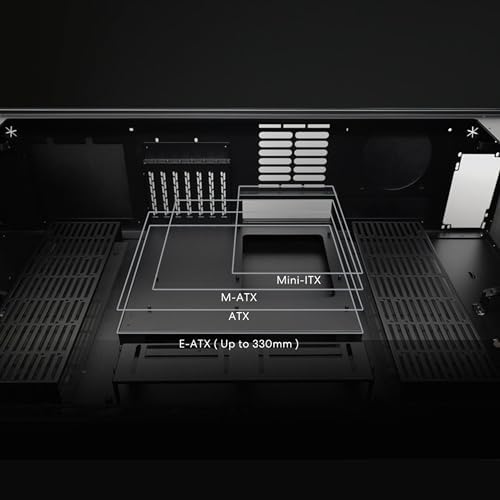 Lian Li DK 07 Wood Motorized Standing Desk   Dual E ATX Ready  Real Wood Top  Built in Wireless Charging  Height Adjustable  Up to Dual 480/420 Radiators  17 Fan Support Dual System PC Desk DK07X WD