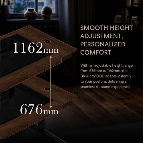 Lian Li DK 07 Wood Motorized Standing Desk   Dual E ATX Ready  Real Wood Top  Built in Wireless Charging  Height Adjustable  Up to Dual 480/420 Radiators  17 Fan Support Dual System PC Desk DK07X WD