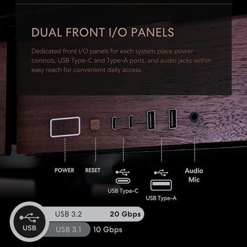 Lian Li DK 07 Wood Motorized Standing Desk   Dual E ATX Ready  Real Wood Top  Built in Wireless Charging  Height Adjustable  Up to Dual 480/420 Radiators  17 Fan Support Dual System PC Desk DK07X WD