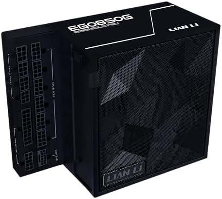 Lian Li EDGE1200W Fully Modular Low Noise ATX Power Supply   ATX 3 1 & PCIE 5 1 Compliant   Cybenetics Gold Efficiency   12V 2x6 Cable   L Shape Design   with USB/Fan Hub   White  EG1200G WH 