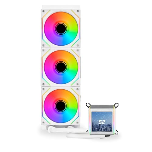 Lian Li Galahad II LCD CPU Liquid Cooler   White  360mm  SL Infinity Fan