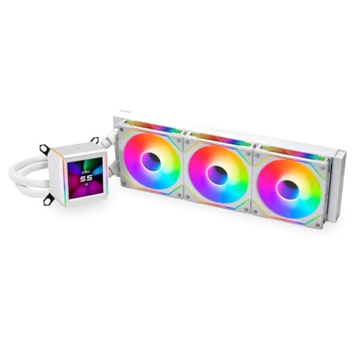 Lian Li Galahad II LCD CPU Liquid Cooler   White  360mm  SL Infinity Fan