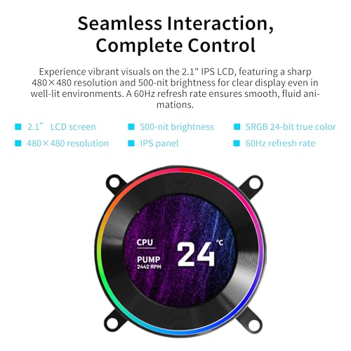 Lian Li Hydroshift II C 360TL RGB Liquid CPU Cooler   360mm AIO   3X 120 RGB Fans   2 1  IPS LCD Screen   3 Control Mode   Flexible Tubes Clamp   LGA 1851/1700  AMD AM5/AM4   Black  HS2LCD36TB 
