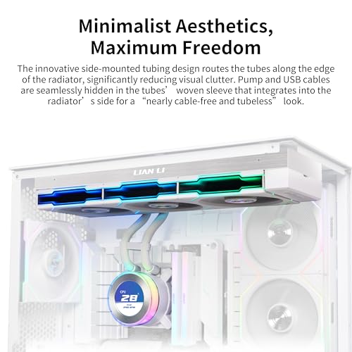 Lian Li Hydroshift II C 360TL RGB Liquid CPU Cooler   360mm AIO   3X 120 RGB Fans   2 1  IPS LCD Screen   3 Control Mode   Flexible Tubes Clamp   LGA 1851/1700  AMD AM5/AM4   Black  HS2LCD36TB 