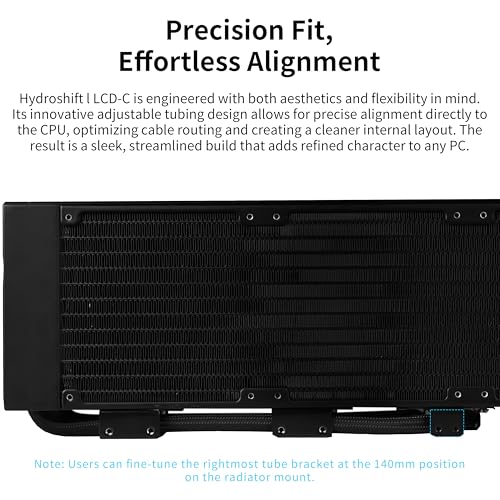 Lian Li Hydroshift II C 360TL RGB Liquid CPU Cooler   360mm AIO   3X 120 RGB Fans   2 1  IPS LCD Screen   3 Control Mode   Flexible Tubes Clamp   LGA 1851/1700  AMD AM5/AM4   Black  HS2LCD36TB 