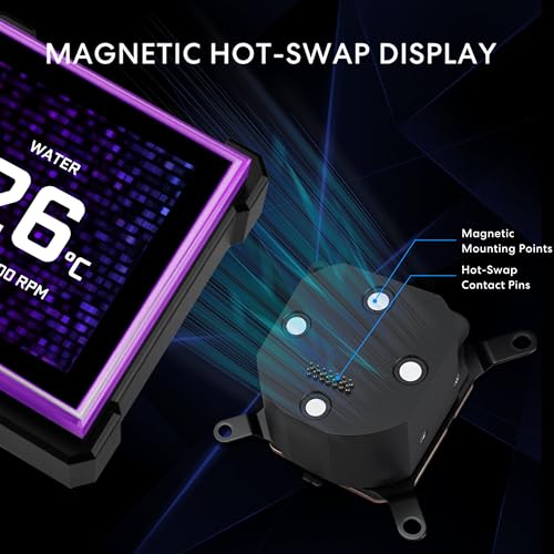 Lian Li Hydroshift II S LCD 360TL ARGB Liquid CPU Cooler   360mm AIO   3 4 IPS LCD Square Screen   Daisy Chain   Low Noise   Intel LGA 1851/1700  AMD AM5/AM4 3X TL120 ARGB Fan   Black  HS2LCDS36TB
