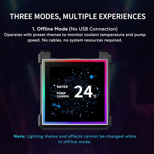 Lian Li Hydroshift II S LCD 360TL ARGB Liquid CPU Cooler   360mm AIO   3 4 IPS LCD Square Screen   Daisy Chain   Low Noise   Intel LGA 1851/1700  AMD AM5/AM4 3X TL120 ARGB Fan   Black  HS2LCDS36TB