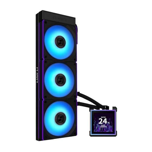 Lian Li Hydroshift II S LCD 360TL ARGB Liquid CPU Cooler   360mm AIO   3 4 IPS LCD Square Screen   Daisy Chain   Low Noise   Intel LGA 1851/1700  AMD AM5/AM4 3X TL120 ARGB Fan   Black  HS2LCDS36TB
