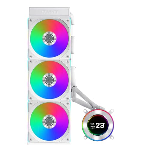 Lian Li Hydroshift II S LCD 360TL ARGB Liquid CPU Cooler   360mm AIO   3 4 IPS LCD Square Screen   Daisy Chain   Low Noise   Intel LGA 1851/1700  AMD AM5/AM4 3X TL120 ARGB Fan   Black  HS2LCDS36TB