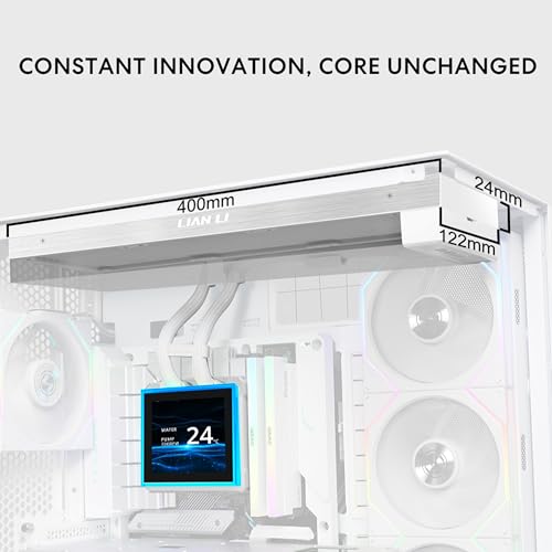 Lian Li Hydroshift II LCD S 360TL ARGB Liquid CPU Cooler   360mm AIO   3 4 IPS LCD Square Screen   Daisy Chain   Low Noise   Intel LGA 1851/1700  AMD AM5/AM4 3X TL120 ARGB Fan   White  HS2LCDS36TW 