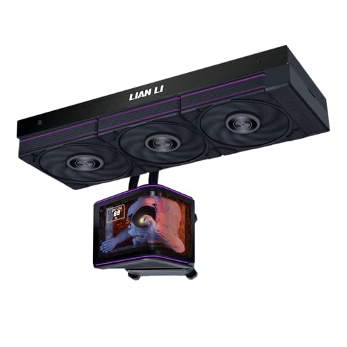Lian Li Hydroshift II OLED Curved 360P28 V2 Liquid CPU Cooler   360mm AIO   3x120mm P28V2 Fans   6 67 Screen   3D Animation Effects   Daisy Chain  LGA 1851/1700  AMD AM5/4  Black  HS2OLDC36PB