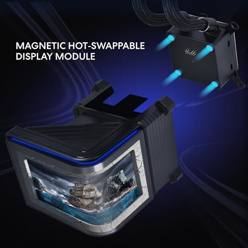 Lian Li Hydroshift II OLED Curved 360P28 V2 Liquid CPU Cooler   360mm AIO   3x120mm P28V2 Fans   6 67 Screen   3D Animation Effects   Daisy Chain  LGA 1851/1700  AMD AM5/4  Black  HS2OLDC36PB