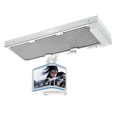 Lian Li Hydroshift II OLED Curved 360 Liquid CPU Cooler   Flexible Slide Tube Clamp Coolant Pathway   Adjustable 6 67 2K Screen   3D Animation Effects   LGA 1851/1700  AMD AM5/4   White  HS2OLDC36NW 
