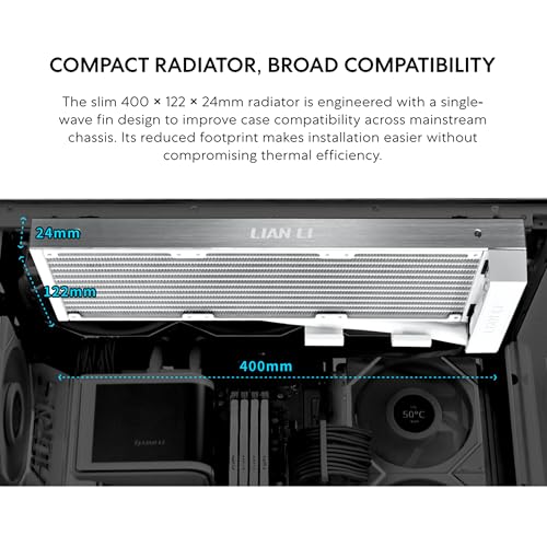 Lian Li Hydroshift II OLED Curved 360 Liquid CPU Cooler   Flexible Slide Tube Clamp Coolant Pathway   Adjustable 6 67 2K Screen   3D Animation Effects   LGA 1851/1700  AMD AM5/4   White  HS2OLDC36NW 