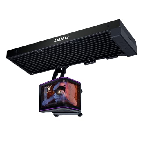 Lian Li Hydroshift II OLED Curved 360 Liquid CPU Cooler   Flexible Slide Tube Clamp Coolant Pathway   Adjustable 6 67 2K Screen   3D Animation Effects   LGA 1851/1700  AMD AM5/4   White  HS2OLDC36NW 