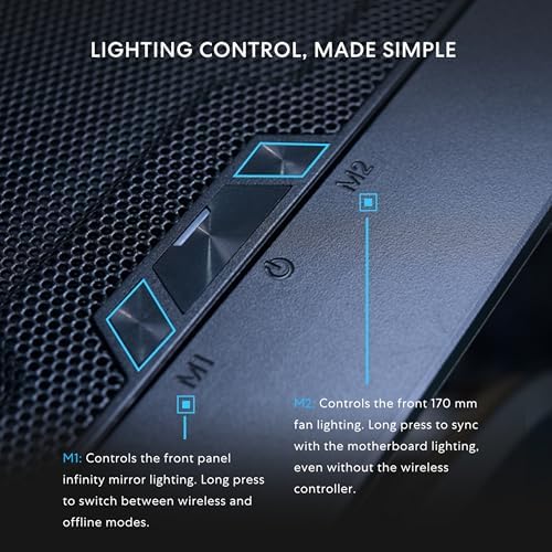 Lian Li LANCOOL 217 INF Infinity Mirror Computer Case  Mid Tower ATX PC Case w/ 3 Pre Installed Fans  2x170mm ARGB Fans  1x140mm  Front Mirror Glass Panel  Optimized Airflow   Black  LANCOOL 217INFX