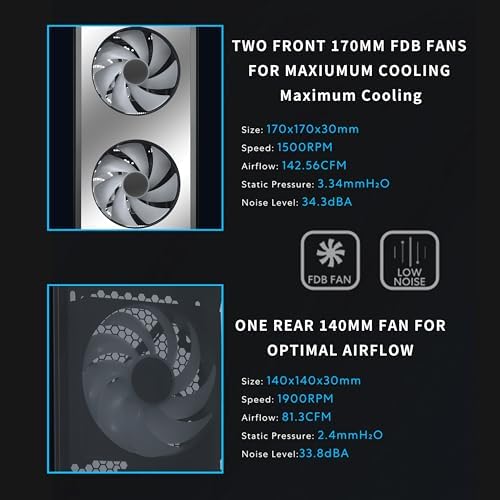 Lian Li LANCOOL 217 INF Infinity Mirror Computer Case  Mid Tower ATX PC Case w/ 3 Pre Installed Fans  2x170mm ARGB Fans  1x140mm  Front Mirror Glass Panel  Optimized Airflow   Black  LANCOOL 217INFX