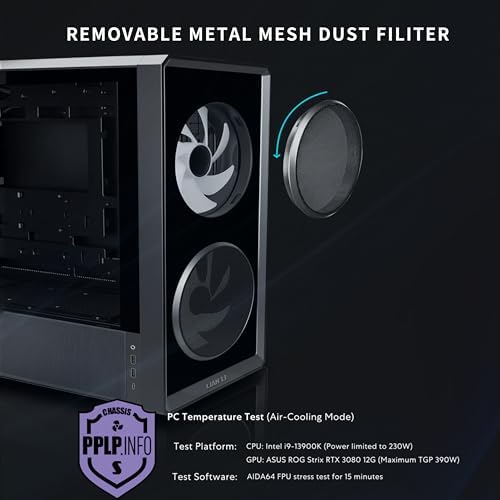 Lian Li LANCOOL 217 INF Infinity Mirror Computer Case  Mid Tower ATX PC Case w/ 3 Pre Installed Fans  2x170mm ARGB Fans  1x140mm  Front Mirror Glass Panel  Optimized Airflow   Black  LANCOOL 217INFX