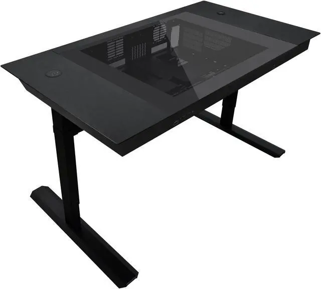 Lian Li Motorized Standing Desk DK 07X   Dual E ATX Support  Wireless Charging & USB Ports for Ultimate Workflow   Versatile Motorized Desk   Cable Management     DK07X