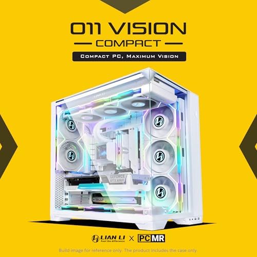 Lian Li O11Vision Compact White Steel Tempered Glass ATX Mid Tower Computer Case Back Connect Support O11VPW