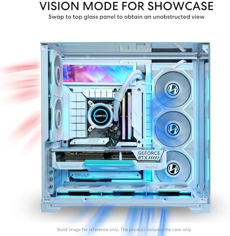 Lian Li O11Vision Compact White Steel Tempered Glass ATX Mid Tower Computer Case Back Connect Support O11VPW