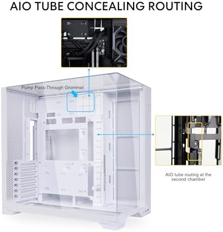 Lian Li O11Vision Compact White Steel Tempered Glass ATX Mid Tower Computer Case Back Connect Support O11VPW